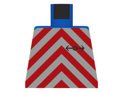 Lego Torso Train Red Chevron Pattern / Blue