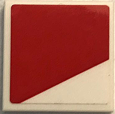 Lego Tile 2 x 2 with Red Trapezoid Pattern Model Right Side (Sticker) - Set 76049