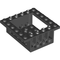 Lego Cockpit 6 x 6 x 2 Cabin Base with Technic Holes / Black