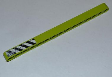 Lego Technic, Liftarm Thick 1 x 15 with Black and White Danger Stripes and Splatters Pattern Model Right (Sticker) - Set 8709