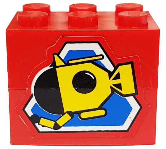 Lego Stickered Assembly 3 x 2 x 2 with Divers Pattern (Sticker) - Set 6560
