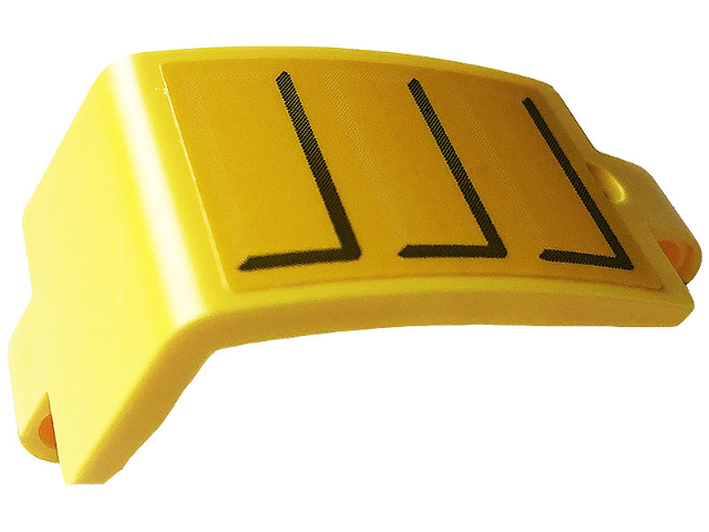 Lego Technic, Panel Curved 3 x 5 x 3 with Gray Lines Pattern Model Right Side (Sticker) - Set 42108 / Yellow