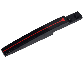 Lego Slope, Curved 10 x 1 with Red Line and Triangle Pattern (Sticker) - Set 70905