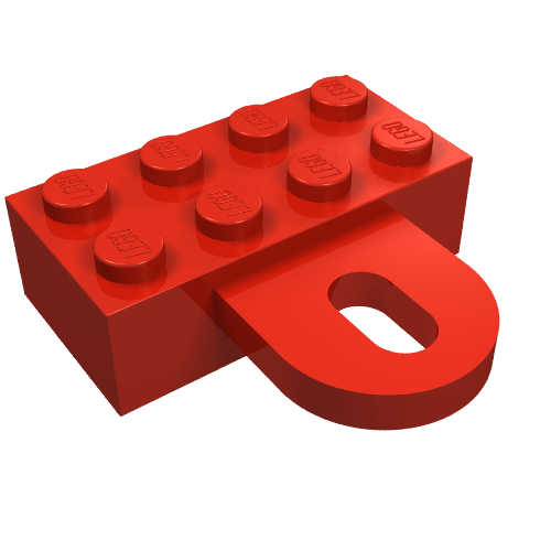 Lego Brick Special 2 x 4 with Coupling, Female / Red