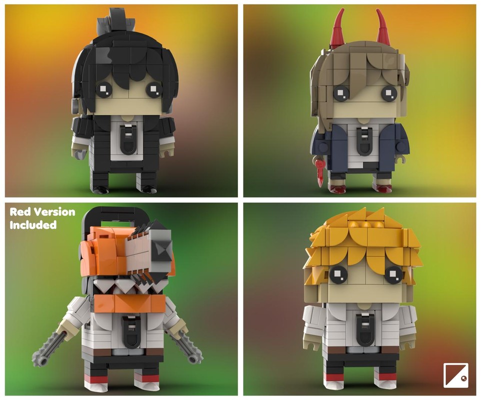 Lego Chainsaw Man LEGO Brickheadz MOCs ~ 4 Pack