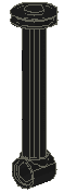 Lego Technic, Shock Absorber 10L Damped, Piston Rod with Gasket Assembly / Black