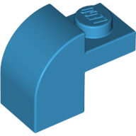Lego Brick Curved 1 x 2 x 1 1/3 with Curved Top / Dark Azure