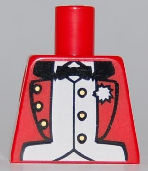 Lego Torso Jacket Formal with Bow Tie, White Vest and Boutonniere Pattern / Red