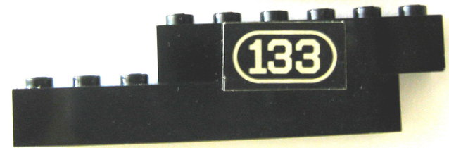 Lego Stickered Assembly 9 x 1 x 2 with '133' Pattern Model Left Side (Sticker) - Set 133