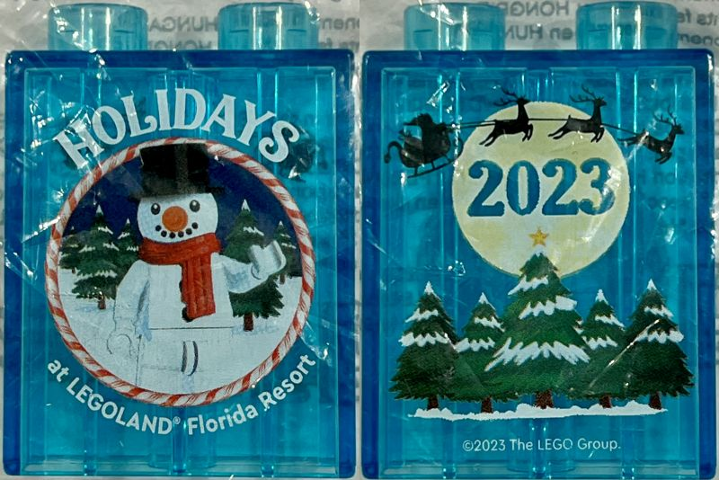 Lego Duplo, Brick 1 x 2 x 2 with Holidays at LEGOLAND Florida Resort 2023, Snowman Minifigure Pattern