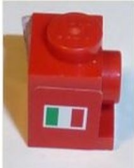 Lego Brick, Modified 1 x 1 with Italian Flag Pattern on Both Sides (Stickers) - Sets 8168 / 8185