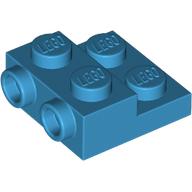 Lego Plate Special 2 x 2 x 2/3 with Two Studs On Side and Two Raised [Half Hollow Anti-stud] - Updated Version / Dark Azure