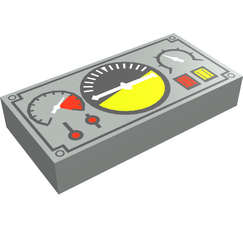 Lego Tile 1 x 2 with Avionics Black and Green Print