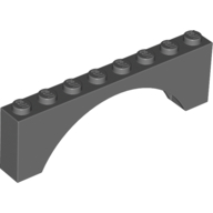 Lego Brick Arch 1 x 8 x 2 / Dark Bluish Gray