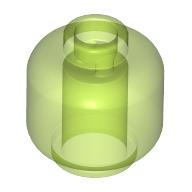 Lego Minifig Head [Plain] [Hollow Stud] / Trans-Bright Green