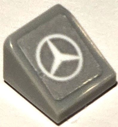 Lego Slope 30 1 x 1 x 2/3 with White Mercedes-Benz Logo Pattern (Sticker) - Set 75883