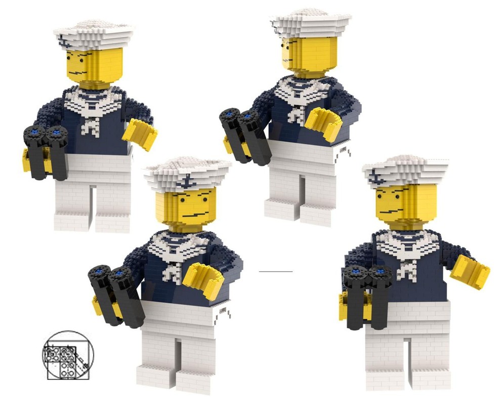 Lego Maxi Figure dark blue and white Sailor with binoculars