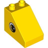 Lego Duplo Brick 3 x 2 x 2 Slope with Eye Print