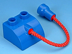 Lego Duplo Animal Brick 2 x 2 Rounded with Red Rope Tail and Blue Hole Connector