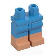 Lego Hips with Dark Azure Legs and Nougat Boots Pattern [Plain] / Dark Azure