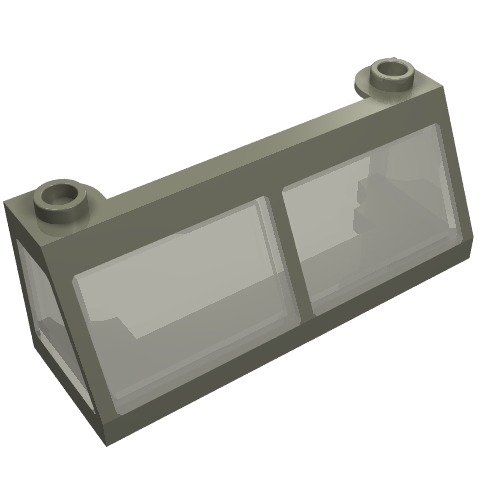Lego Windscreen 2 x 6 x 2 Train with Trans-Brown Glass / Dark Gray