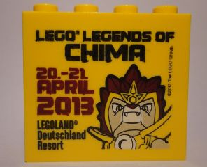Lego Brick 2 x 4 x 3 with Legoland Deutschland Resort Legends of Chima 20.-21. April 2013 Pattern