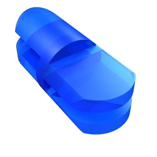 Lego Arm Piece Straight with 2 and 3 Fingers / Trans-Dark Blue