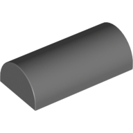 Lego Brick Curved 2 x 4 Double, No Studs, without Groove / Dark Bluish Gray