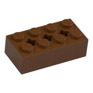 Lego Brick Special 2 x 4 with 3 Axle Holes / Reddish Brown