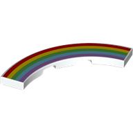 Lego Tile 4 x 4 Curved, Macaroni with Rainbow Print
