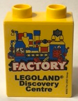Lego Duplo, Brick 1 x 2 x 2 with LEGOLAND Discovery Centre Factory 2012 Pattern