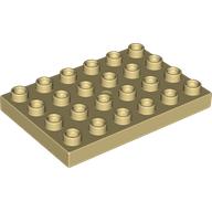 Lego Duplo Plate 4 x 6 / Tan