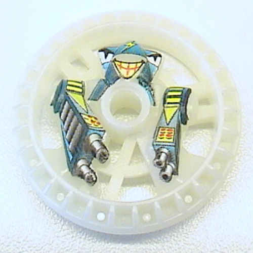 Lego Technic Disc 5 x 5 Notched, Stunner Print / Glow In Dark Opaque