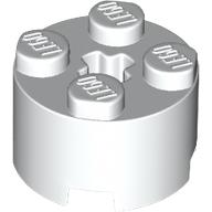Lego Brick Round 2 x 2 with Axle Hole / White