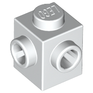 Lego Brick Special 1 x 1 with Studs on 2 Adjacent Sides / White