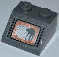 Lego Slope 45 2 x 2 with SW AT-AT on Dark Bluish Gray Background Pattern (Sticker) - Set 8089