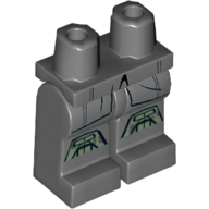 Lego Hips and Dark Bluish Gray Legs with Uniform, Sand Green Knee Pads Print (Han Solo) / Dark Bluish Gray