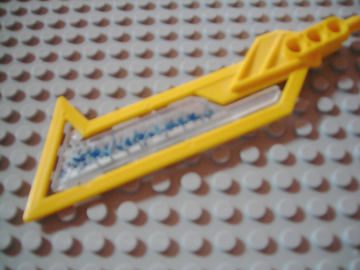 Lego Technic, Figure Accessory Blade with Trans-Clear Center with Blue Electricity Pattern (Sticker) - Set 8103 / Yellow