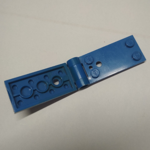 Lego Hinge Plate 2 x 5 with Large Hole, and Small Hole on Bottom Plate [Complete Assembly] / Blue