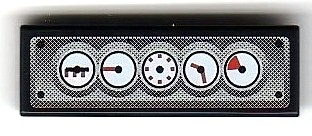 Lego Tile 1 x 3 with Gauges on Silver Background and Black Rivets Pattern (Sticker) - Set 8899