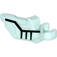 Lego Wing with Clip with Black Lines Print (Right) / Trans-Light Blue