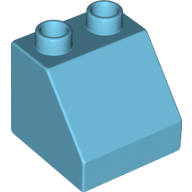 Lego Duplo Brick 2 x 2 Slope 45° / Medium Azure