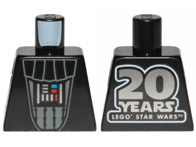 Lego Torso SW Darth Vader with '20 YEARS LEGO STAR WARS' on Back Pattern / Black