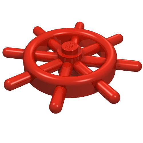 Lego Boat / Ship Wheel / Helm / Red