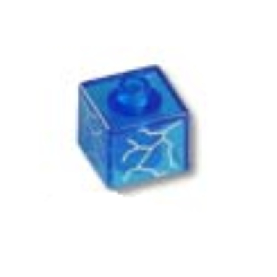 Lego Pen Bead, Square with Lightning Print
