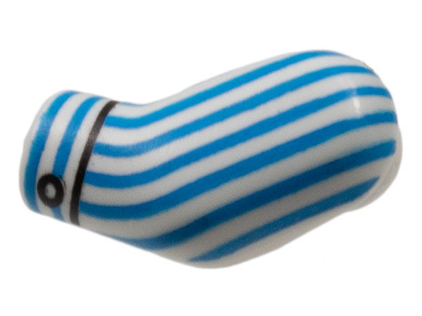 Lego Arm, Left with Blue Pinstripes, Cuff Pattern / White