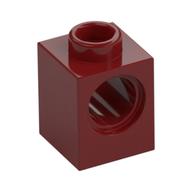 Lego Technic Brick 1 x 1 with Pin Hole / Dark Red