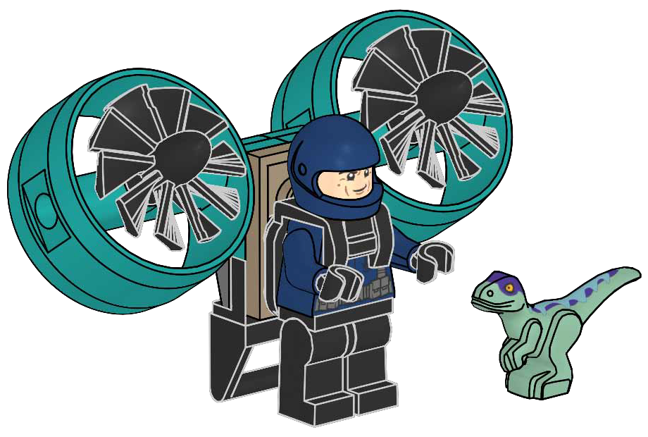 Lego Guard with Jet Pack and Raptor