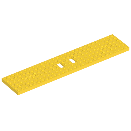 Lego Vehicle Base, Train 6 x 28 with Two 1 x 2 Openings [3 Round Holes Each End] / Yellow