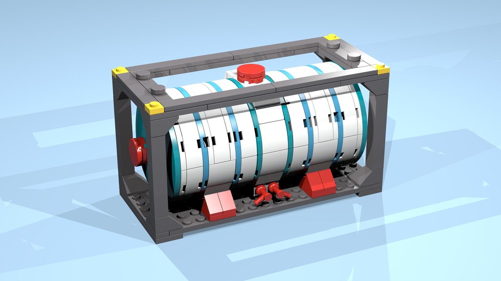 Lego 20-Feet Container (8 studs wide) with white Tank